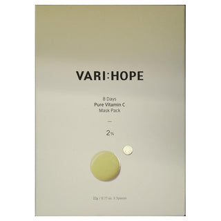 VARI:HOPE Face masks- Pure vitamin C mask packs / 22 g x 5 sheets