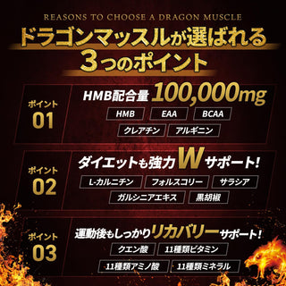 HMB 100,000mg Creatine Made in Japan 36-Day GMP Certified Diet BCAA EAA Dragon Muscle TOKYO Supplement