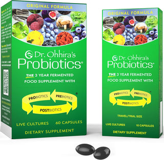 Dr. Ohhira's Probiotics, Original Formula, 60 Caps with Bonus 10 Capsule Travel Pack - 12 Live Strains